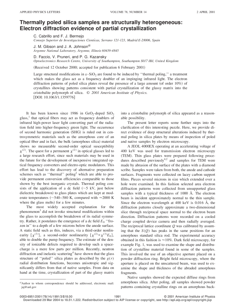 Thermally poled silica samples are structurally heterogeneous: electron diffraction evidence of partial crystallization