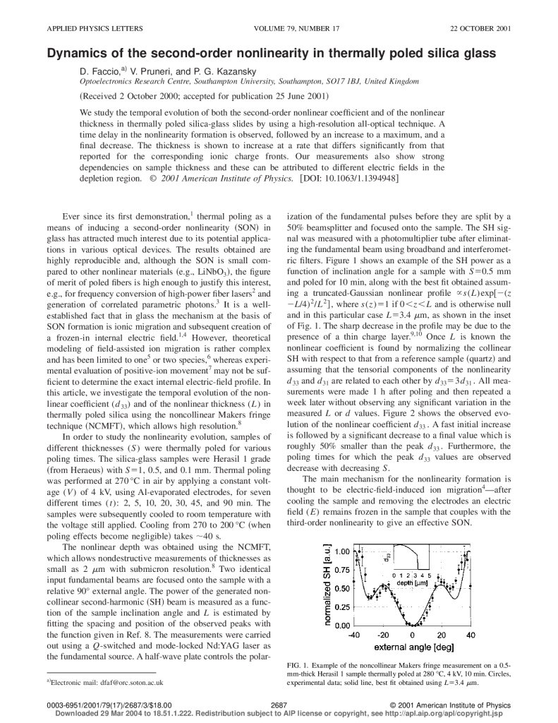 Dynamics of the second order nonlinearity in thermally poled silica glass
