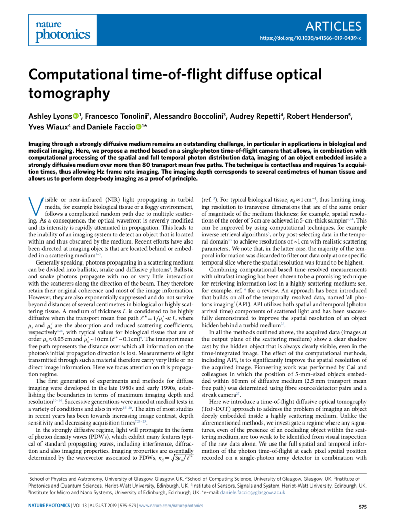 Computational time-of-flight diffuse optical tomography