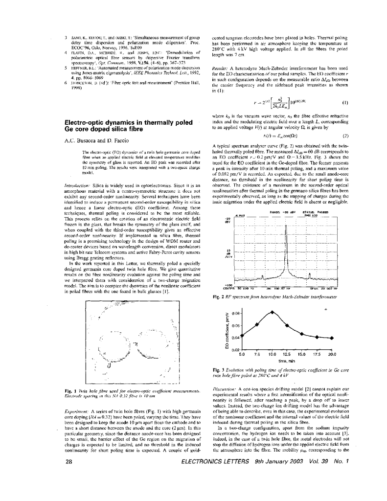 Electro-optic dynamics in thermally poled Ge core doped silica fiber