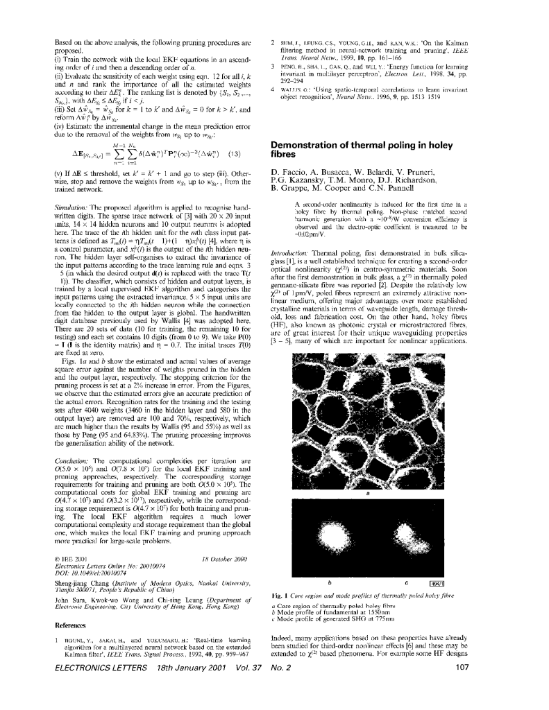Demonstration of thermal poling in holey fibres