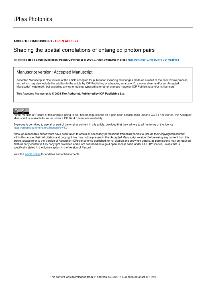 Tutorial: Shaping the Spatial Correlations of Entangled Photon Pairs