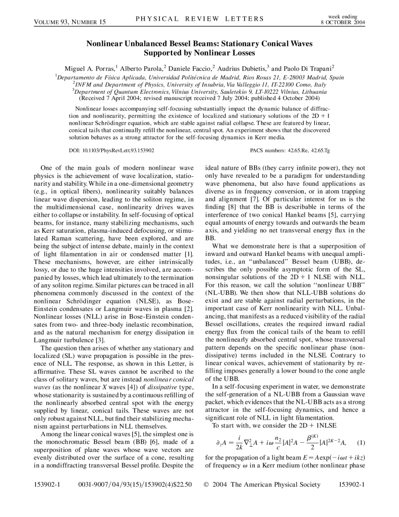 Nonlinear unbalanced Bessel beams: Stationary conical waves supported by nonlinear losses