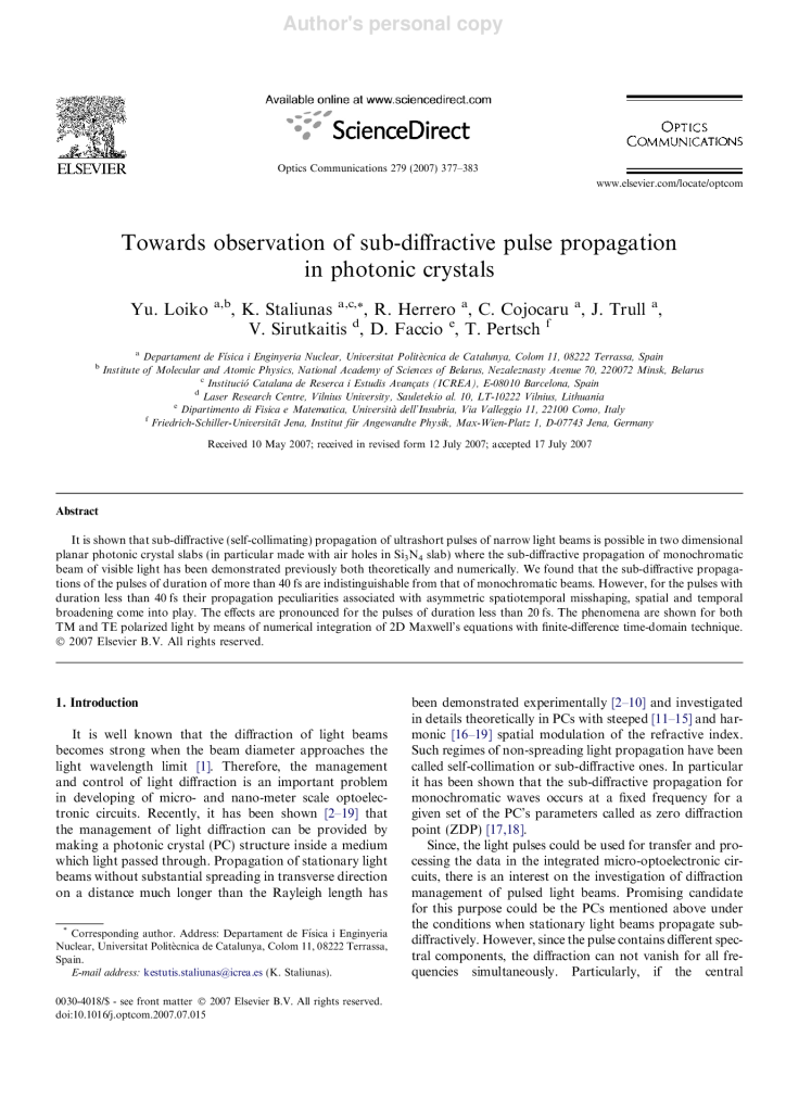 Toward observation of sub-diffractive pulse propagation in photonic crystals