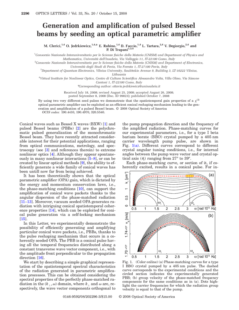 Generation and amplification of pulsed Bessel beams by seeding an optical parametric amplifier