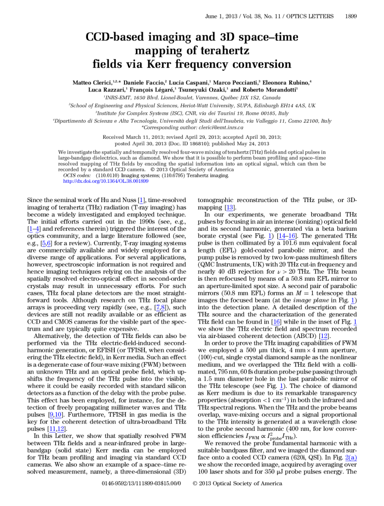 CCD-based imaging and 3D space-time mapping of terahertz fields via Kerr frequency conversion