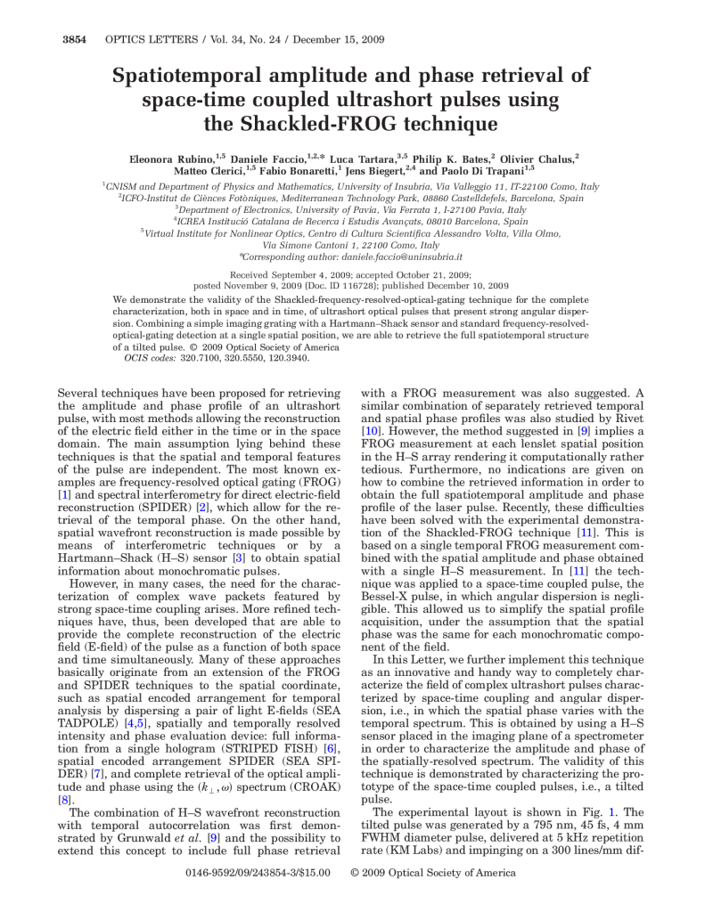 Spatiotemporal amplitude and phase retrieval of space-time coupled ultrashort pulses using the Shackled-FROG technique