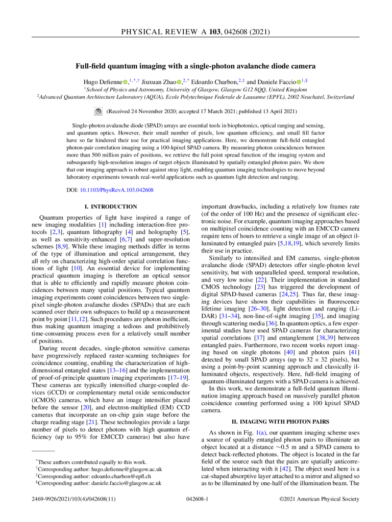 Full-field quantum imaging with a single-photon avalanche diode camera