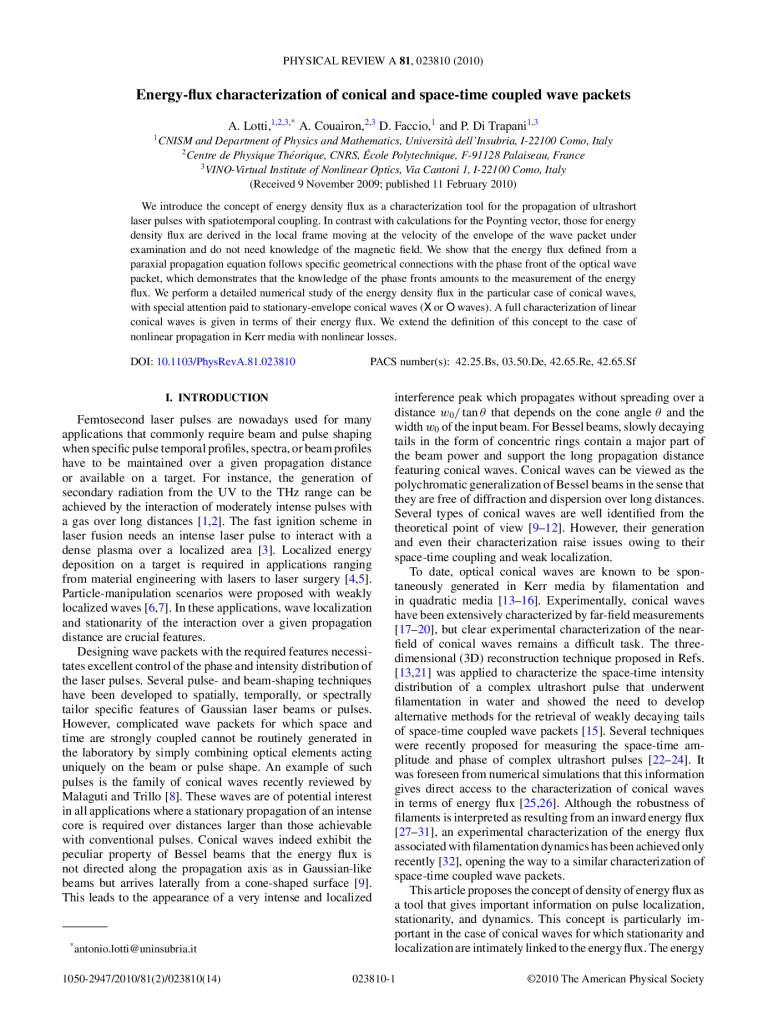 Energy flux characterization of conical and space-time coupled wavepackets