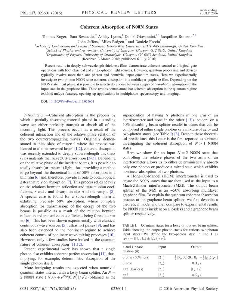 Coherent absorption of N00N states