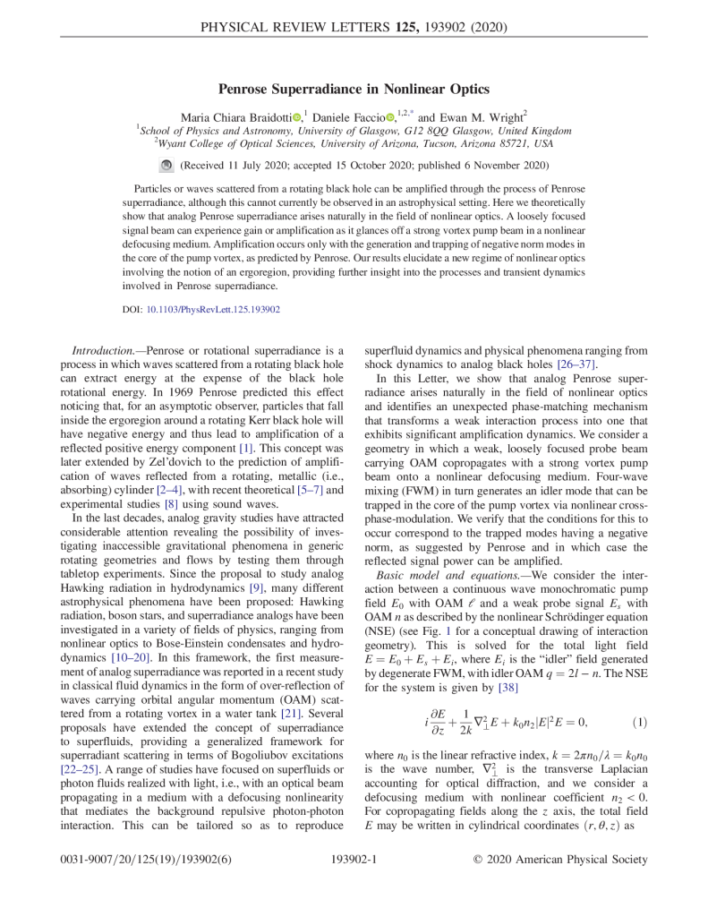 Penrose Superradiance in Nonlinear Optics