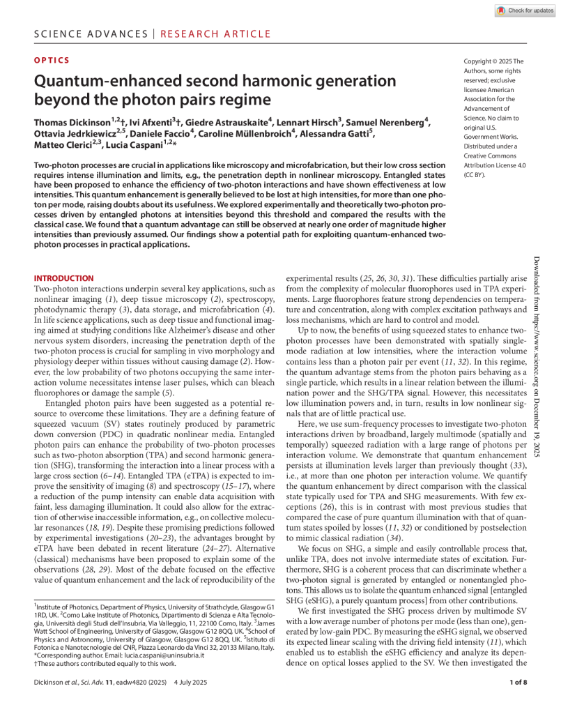 Quantum-enhanced second harmonic generation beyond the photon pairs regime