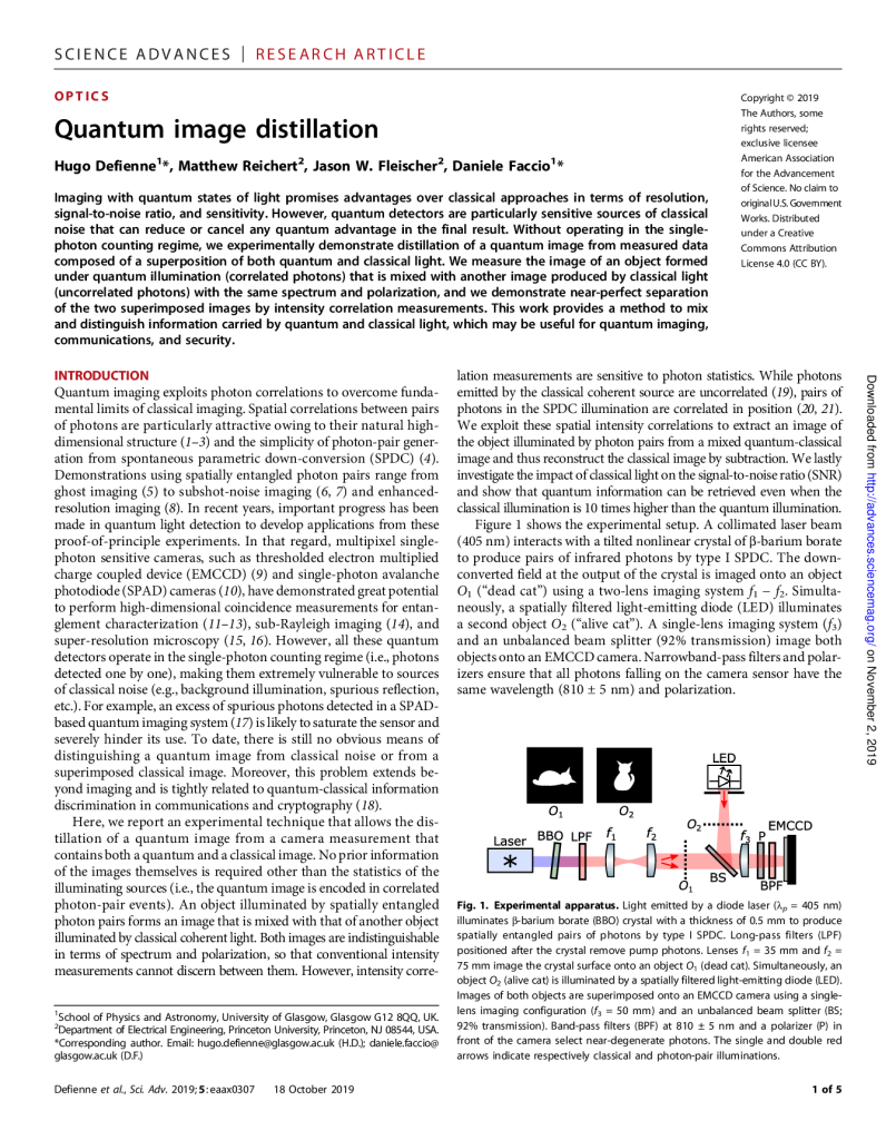 Quantum image distillation