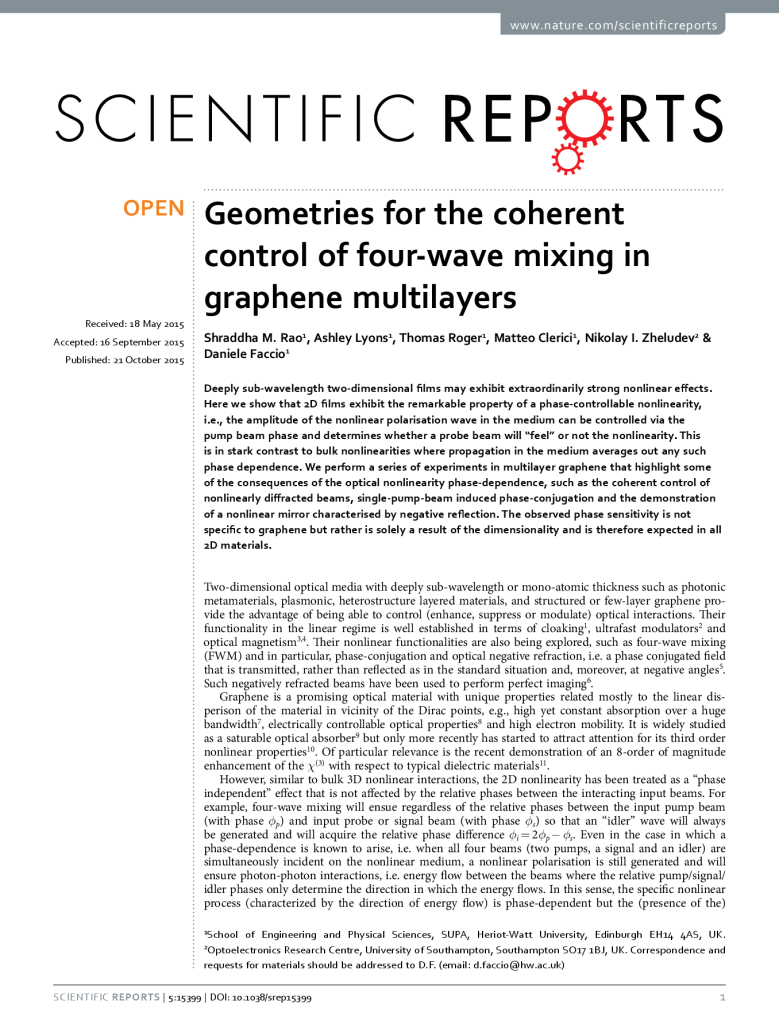 Geometries for the coherent control of four-wave mixing in graphene multilayers