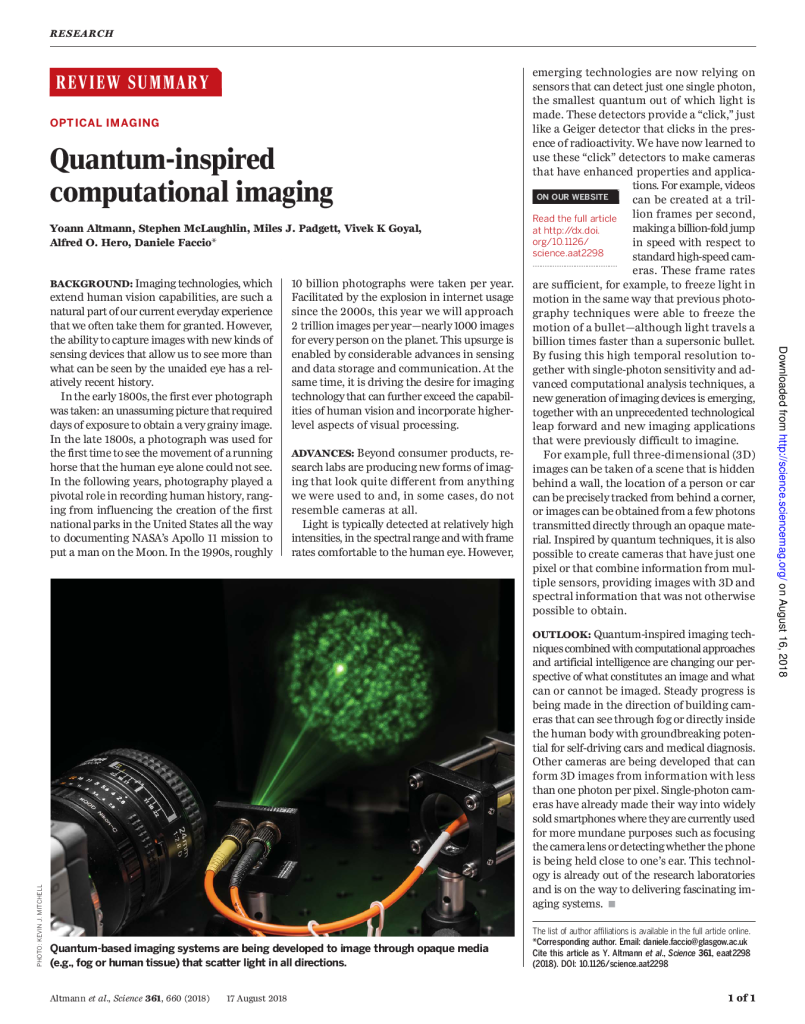 Quantum-inspired computational imaging