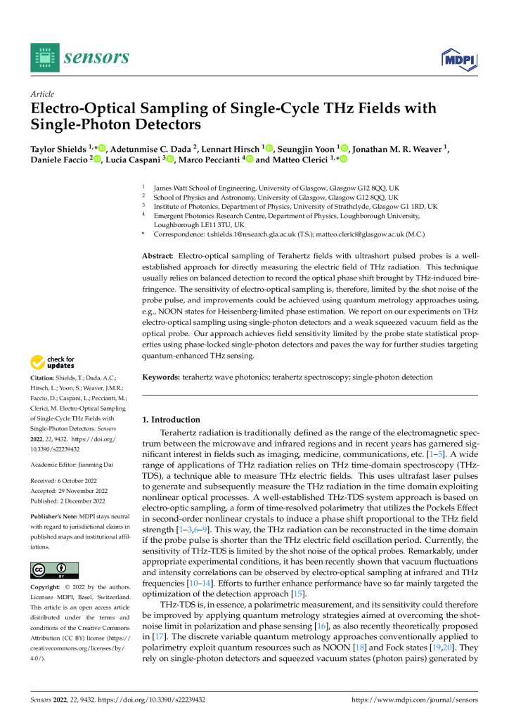 Single-cycle THz-field electro-optical sampling with single-photon detectors
