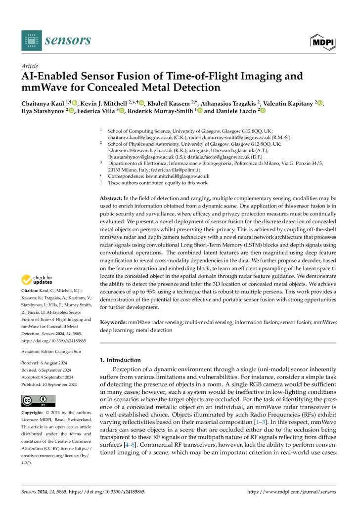 AI-Enabled Sensor Fusion of Time-of-Flight Imaging and mmWave for Concealed Metal Detection