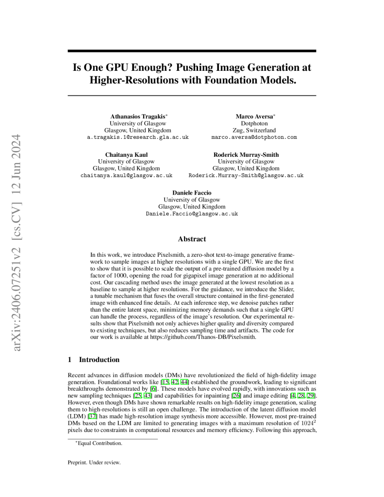 Is One GPU Enough? Pushing Image Generation at Higher-Resolutions with Foundation Models