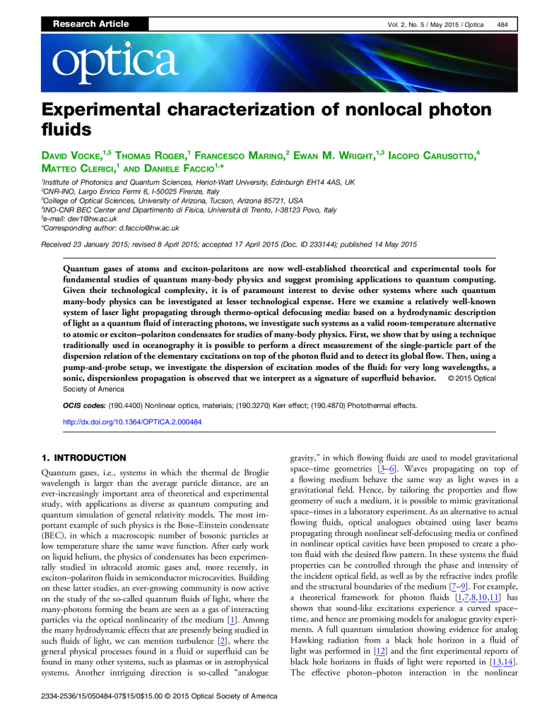 Experimental characterisation of nonlocal photon fluids