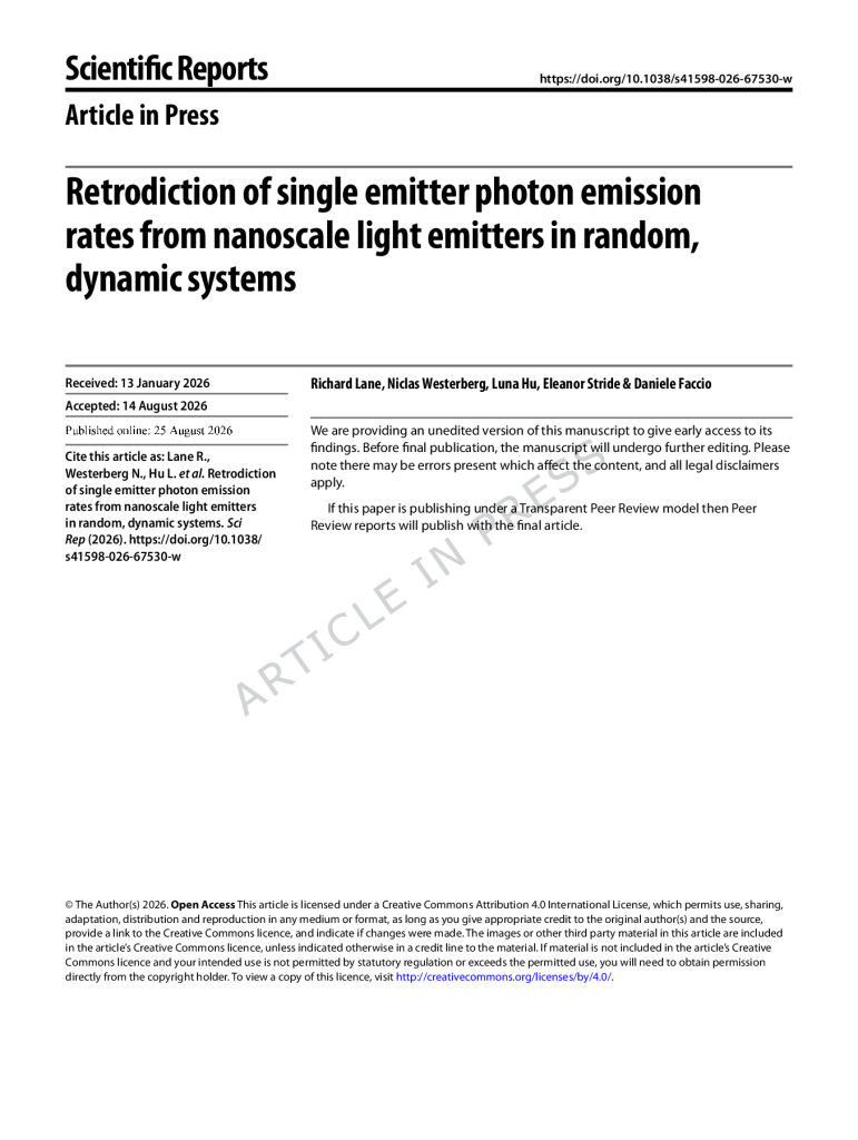 Retrodiction of single emitter photon emission rates from nanoscale light emitters in random, dynamic systems